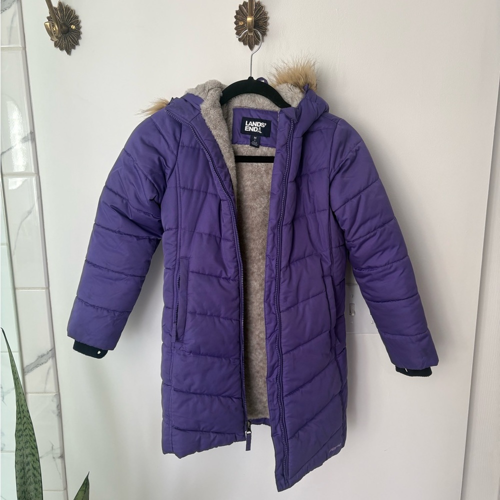 Lands' End Kids' Cozy Purple Puffer Jacket